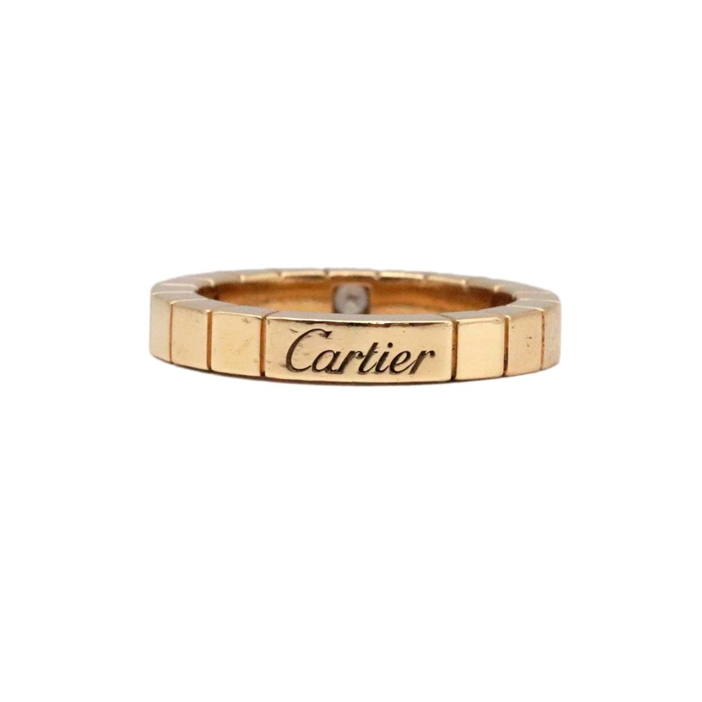 CARTIER Laniere Ring 49 About No. 9 Diamond 750 K18YG Yellow Gold Women's Jewelr - Picture 4 of 10